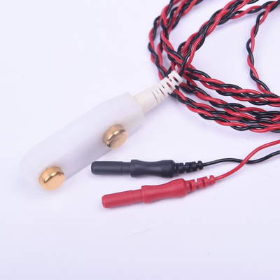 Il EMG che registra la distanza dell'elettrodo 25mm di Antivari ha colorato bianco con due cavi